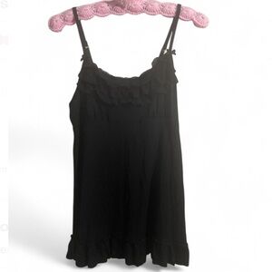Candie’s Y2K Black Ruffle Women's Camisole Top